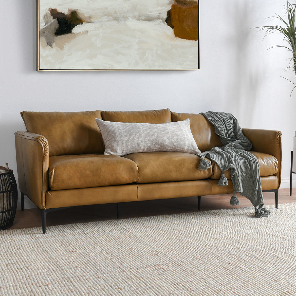 Adobe Tan Top Grain Leather Sofa Abigail Sofa Collection