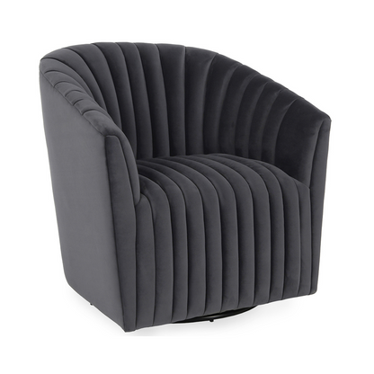Gray 100% Polyester Accent Chair Arline Swivel Chair Collection