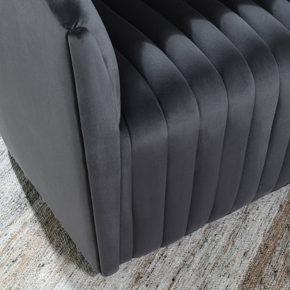 Gray 100% Polyester Accent Chair Arline Swivel Chair Collection