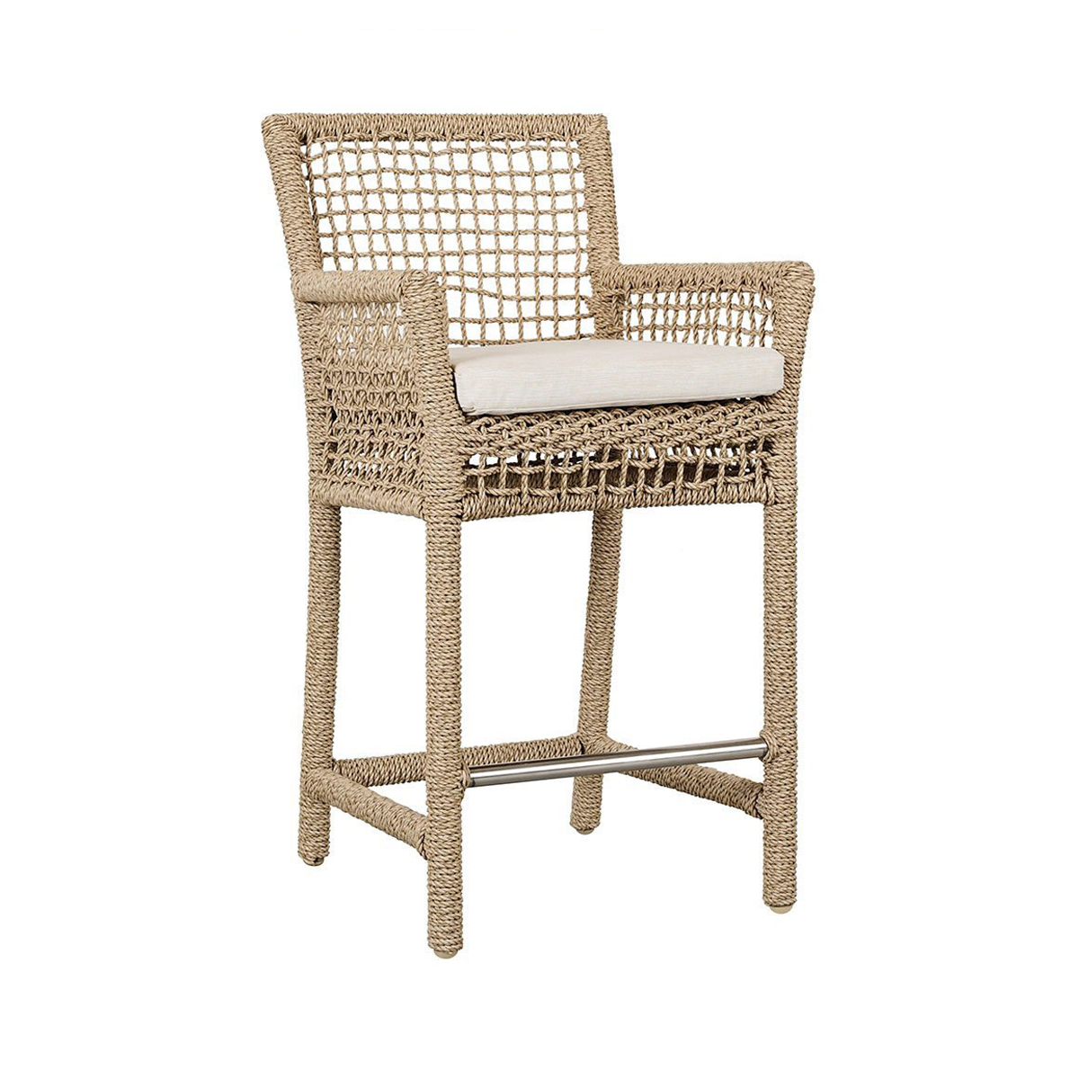 Natural Synthetic Hyacinth Rope Outdoor Bar & Counter Stool Brisbane Outdoor Counter Stool Collection