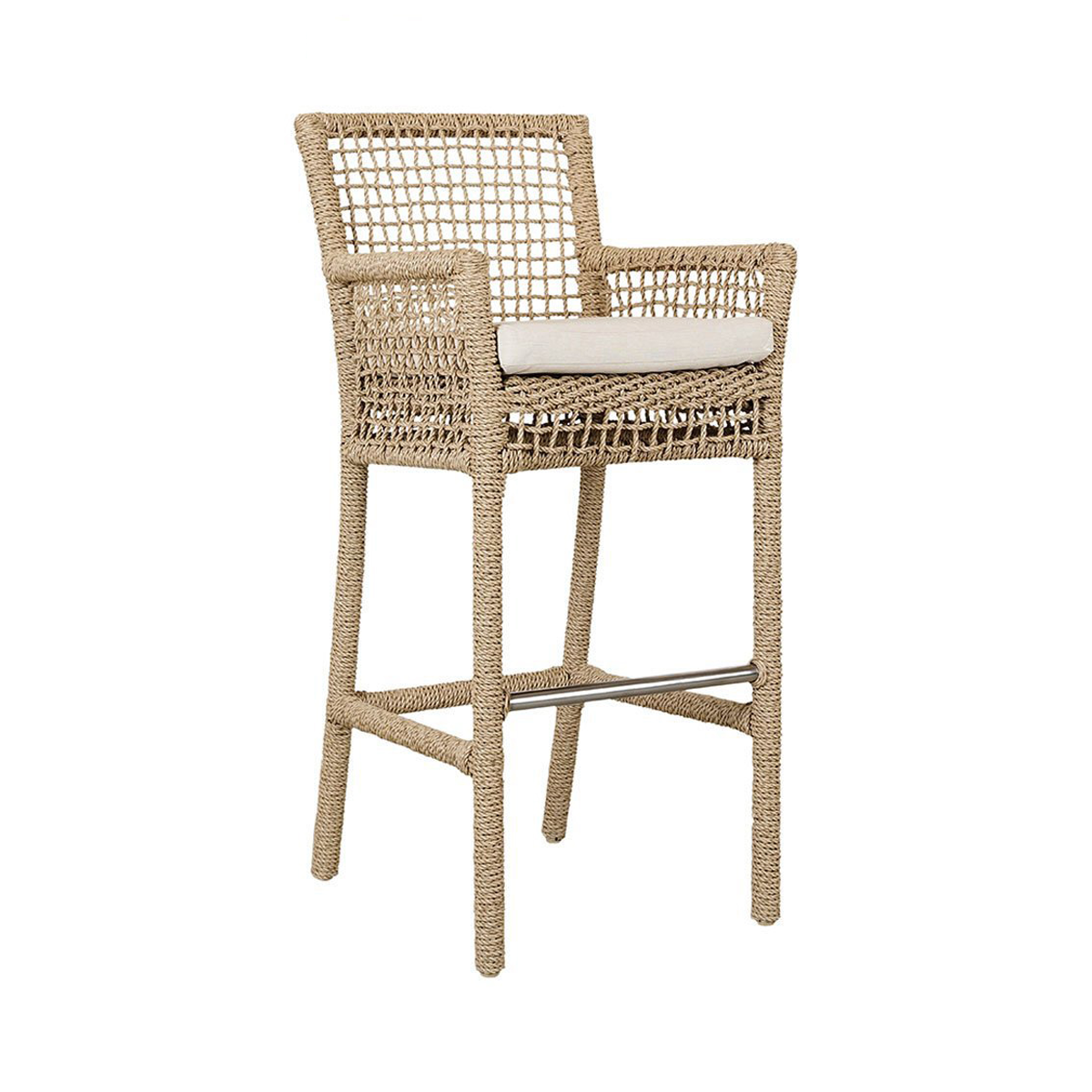 Natural Synthetic Hyacinth Rope Outdoor Bar & Counter Stool Brisbane Outdoor Bar Stool Collection