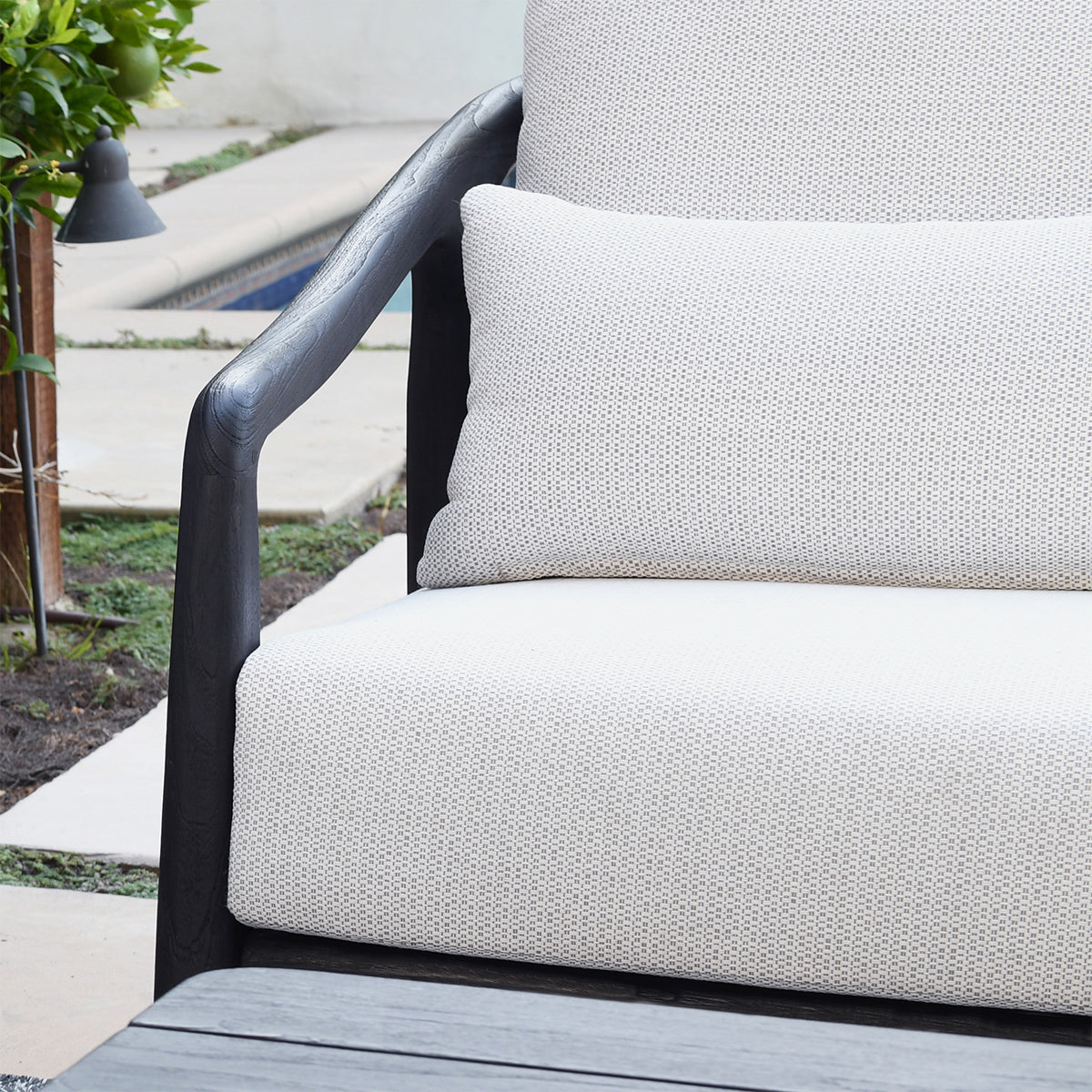 Black Teak Wood Outdoor Sofas & Sectional Aria Outdoor Sofa Collection