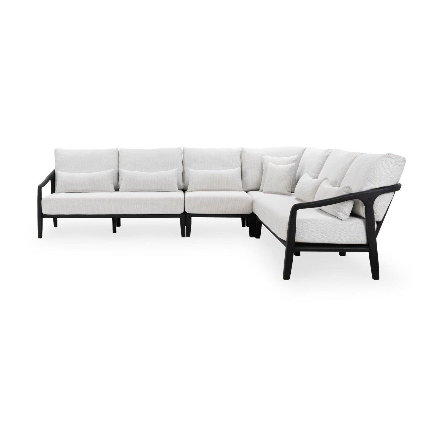 Black Teak Wood Outdoor Sofas & Sectional Aria Outdoor 4 Piece Sectional Collection