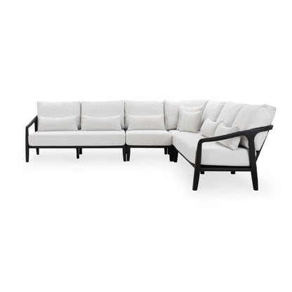 Black Teak Wood Outdoor Sofas & Sectional Aria Outdoor 4 Piece Sectional Collection