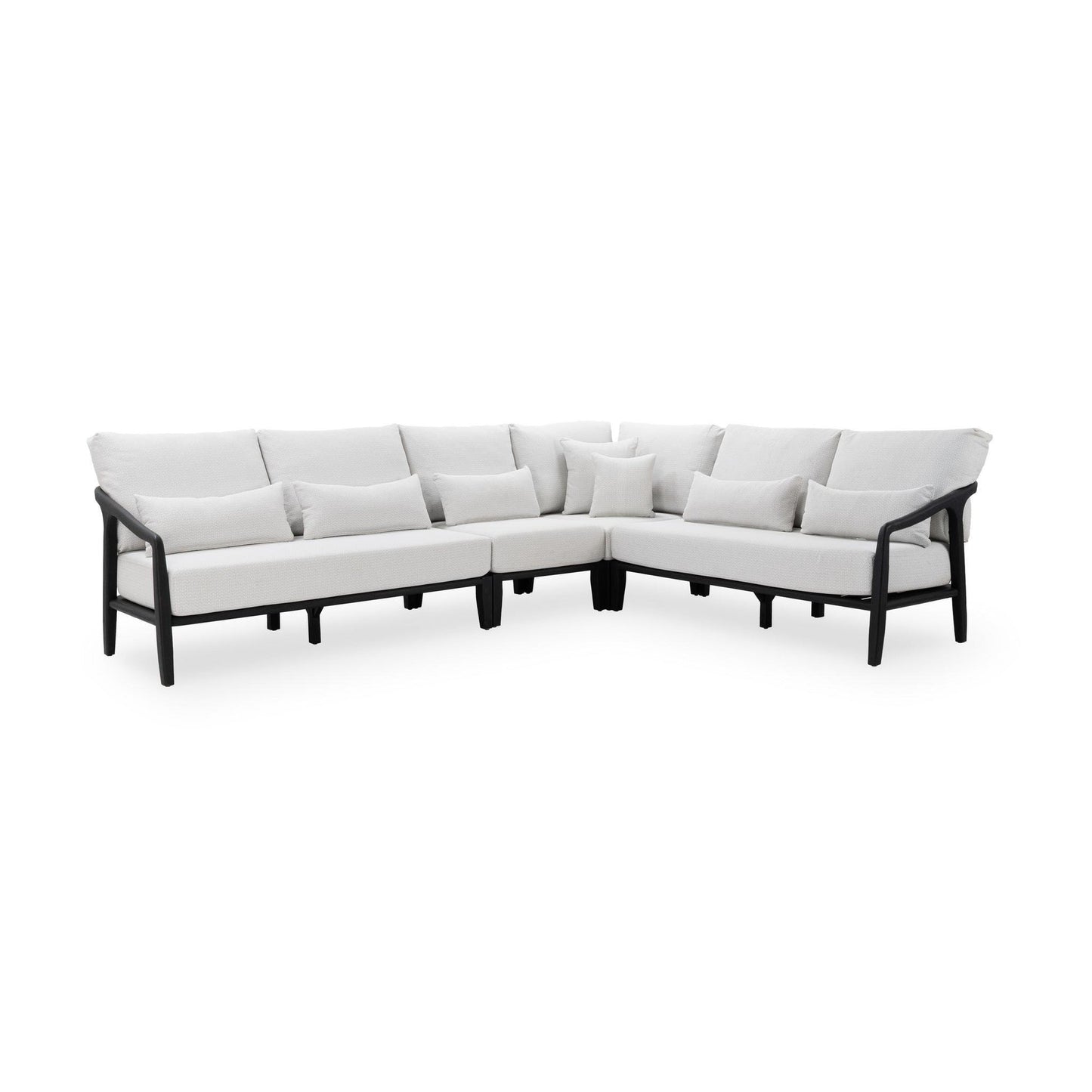 Black Teak Wood Outdoor Sofas & Sectional Aria Outdoor 4 Piece Sectional Collection