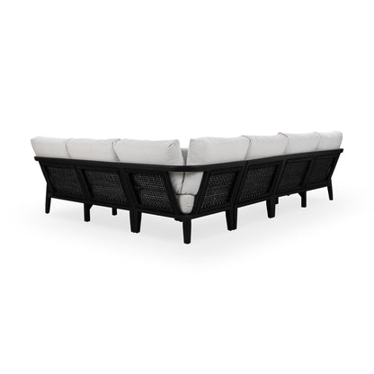 Black Teak Wood Outdoor Sofas & Sectional Aria Outdoor 4 Piece Sectional Collection