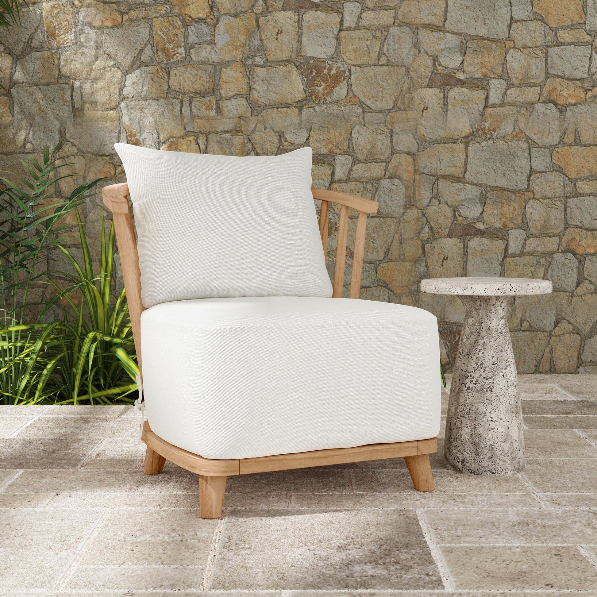 Natural Teak Wood Outdoor Accent Chair Hearst Outdoor Accent Chair Collection
