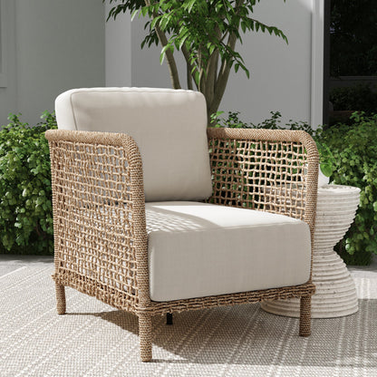 Natural Synthetic Hyacinth Rope Outdoor Accent Chair Brisbane Outdoor Accent Chair Collection