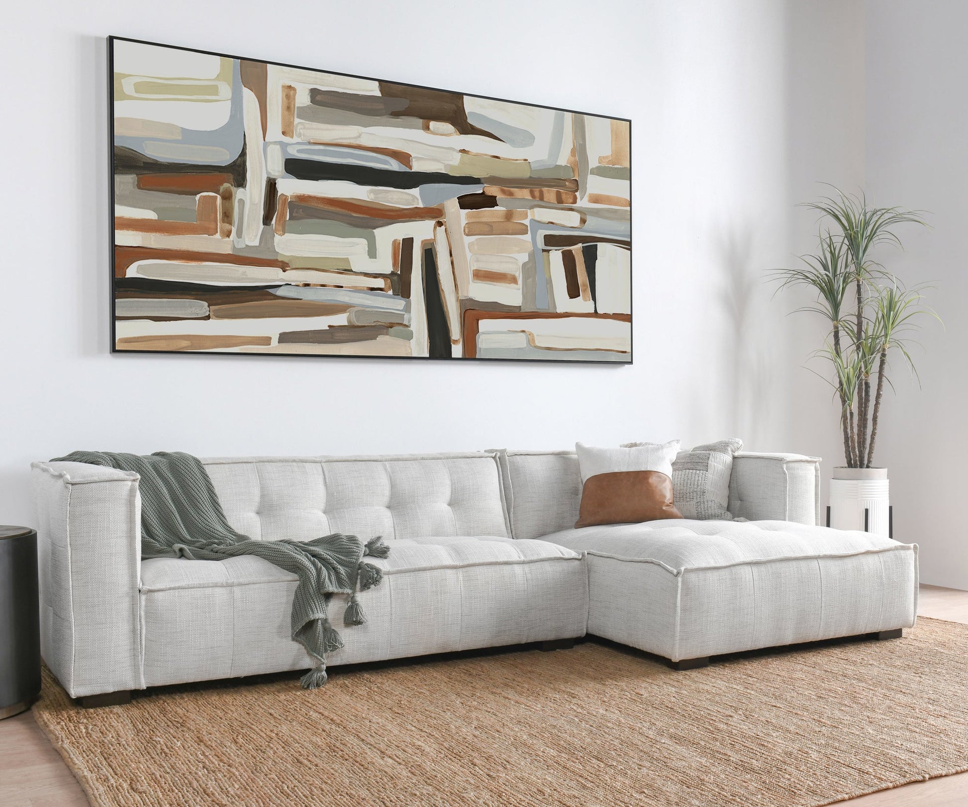 Beige 82% Polyester/18% Viscose Sectional Element 2 Piece Sectional Collection
