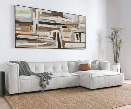 Beige 82% Polyester/18% Viscose Sectional Element 2 Piece Sectional Collection