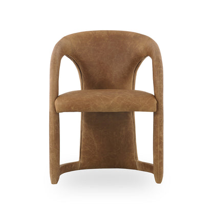 Maple Brown Top Grain Leather Dining Chair Archie Dining Chair Collection
