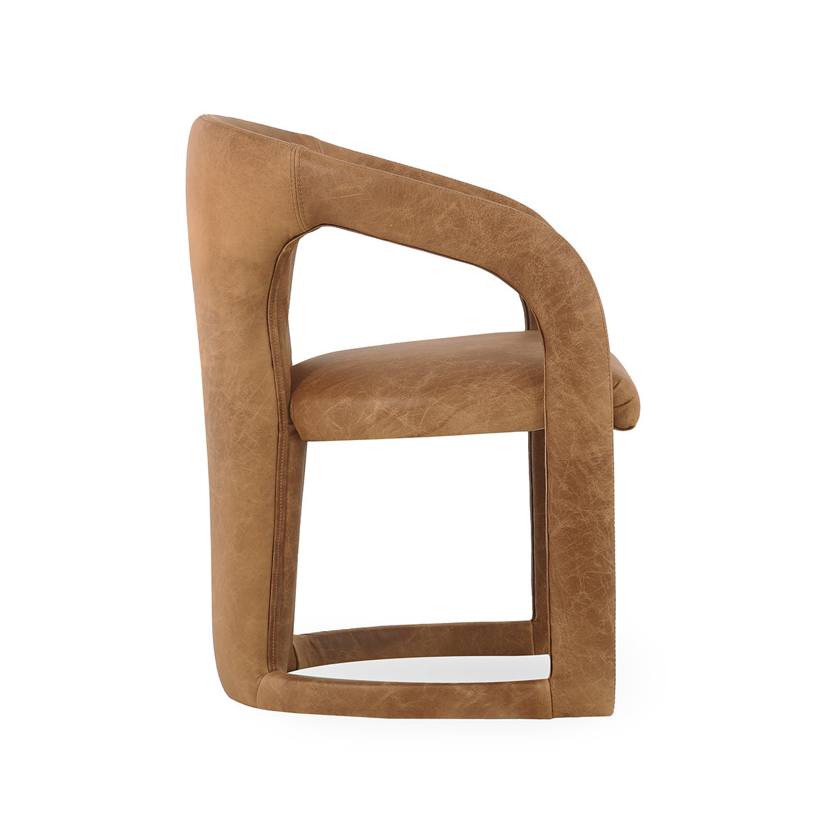 Maple Brown Top Grain Leather Dining Chair Archie Dining Chair Collection