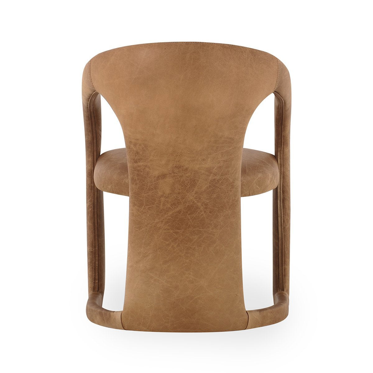 Maple Brown Top Grain Leather Dining Chair Archie Dining Chair Collection