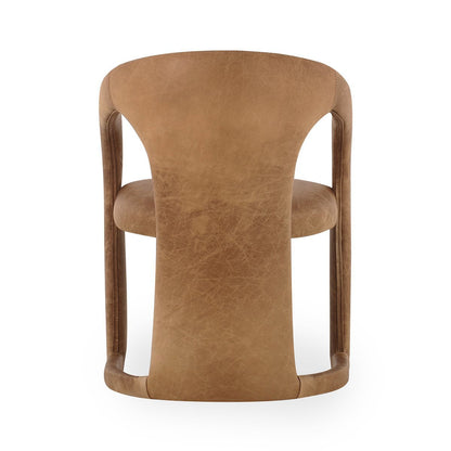 Maple Brown Top Grain Leather Dining Chair Archie Dining Chair Collection