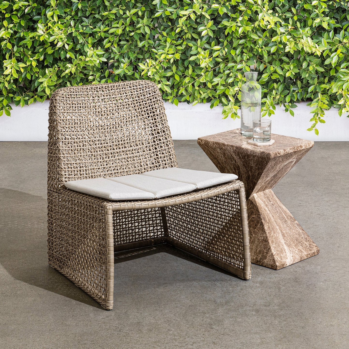 Linen High Density Polyethylene Outdoor Accent Chair Michelle Outdoor Accent Chair Collection