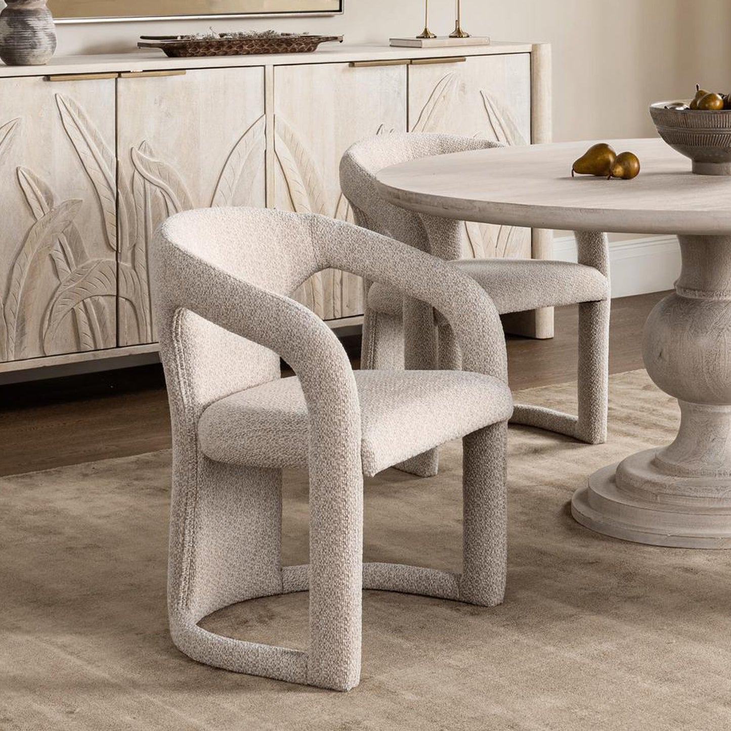 Birch Cream 100% Polyester Dining Chair Archie Dining Chair Collection