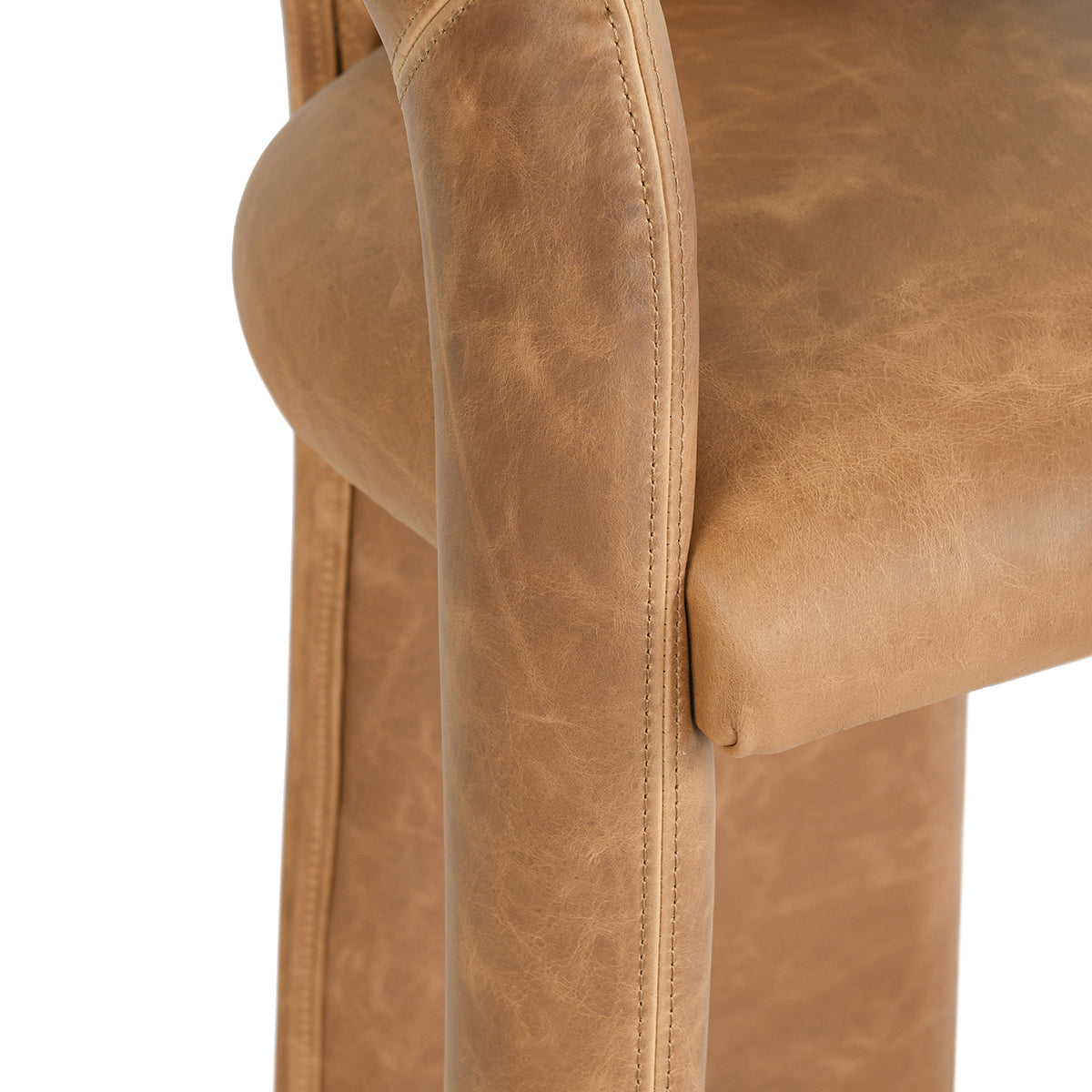 Maple Brown Top Grain Leather Bar & Counter Stool Archie Counter Stool Collection
