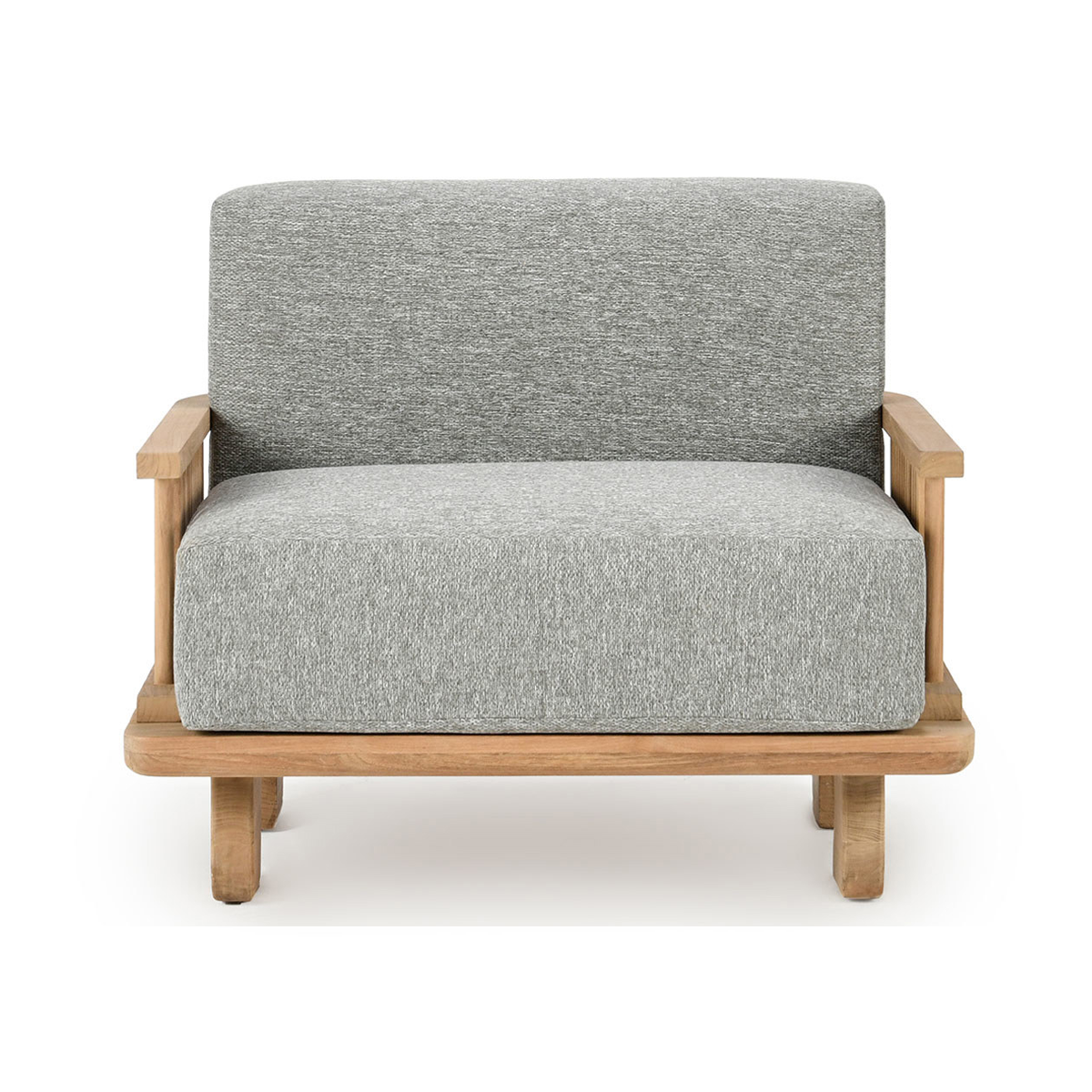 Natural/Gray Teak Wood Outdoor Accent Chair Hudson Outdoor Accent Chair Collection