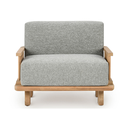 Natural/Gray Teak Wood Outdoor Accent Chair Hudson Outdoor Accent Chair Collection