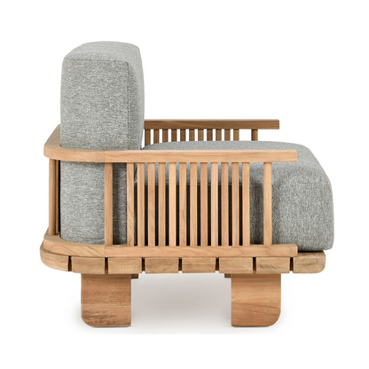 Natural/Gray Teak Wood Outdoor Accent Chair Hudson Outdoor Accent Chair Collection