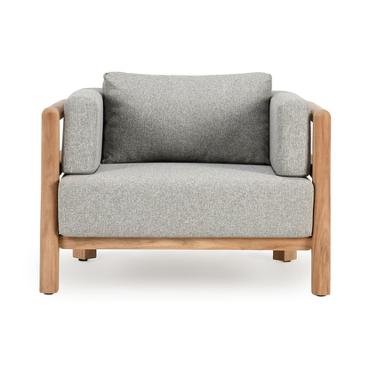 Natural/Gray Grade-A Teak Wood Outdoor Accent Chair Aston Outdoor Accent Chair Collection