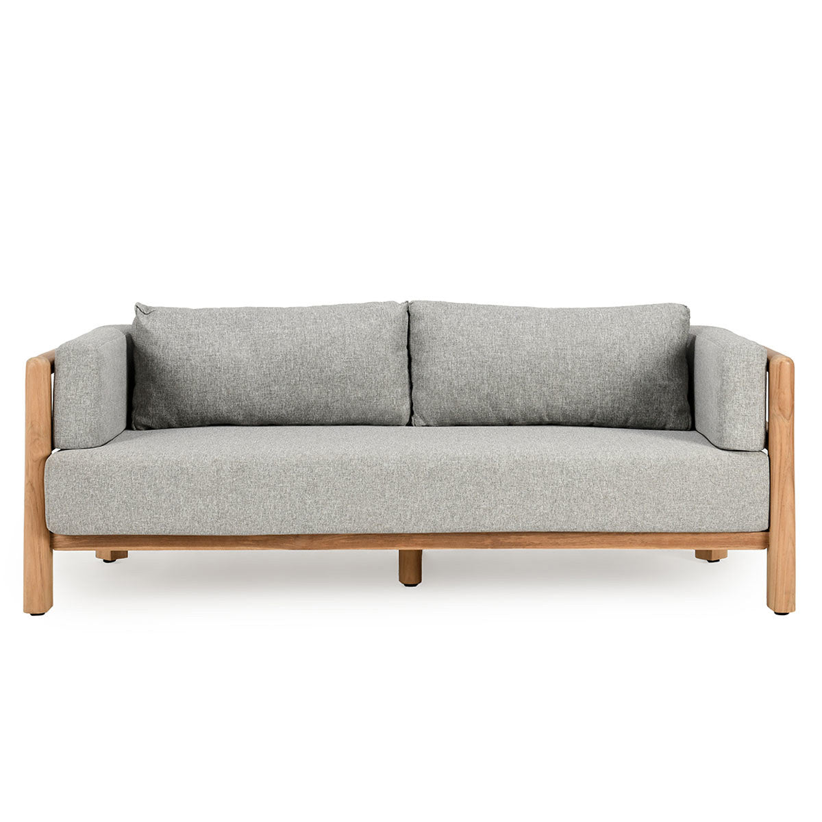 Natural/Gray Grade-A Teak Wood Outdoor Sofas & Sectional Aston Outdoor Sofa Collection