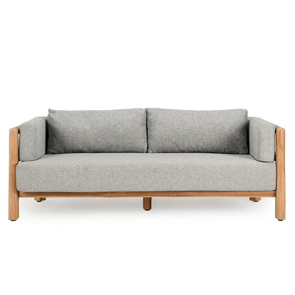 Natural/Gray Grade-A Teak Wood Outdoor Sofas & Sectional Aston Outdoor Sofa Collection