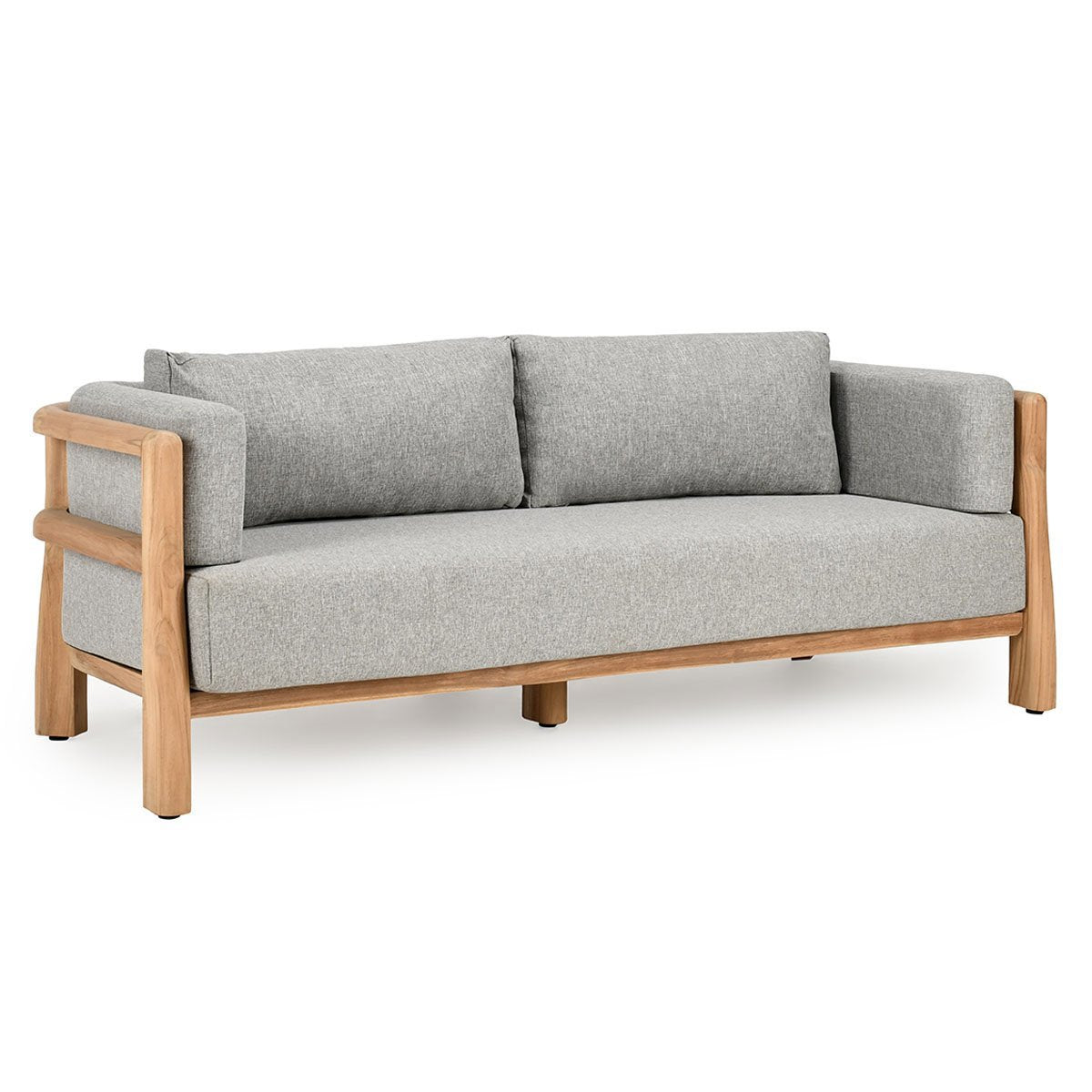 Natural/Gray Grade-A Teak Wood Outdoor Sofas & Sectional Aston Outdoor Sofa Collection