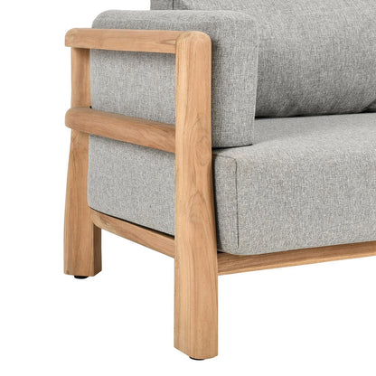 Natural/Gray Grade-A Teak Wood Outdoor Sofas & Sectional Aston Outdoor Sofa Collection