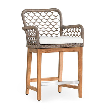 Gray Synthetic Rattan Outdoor Bar & Counter Stool Paulo Outdoor Counter Stool Collection