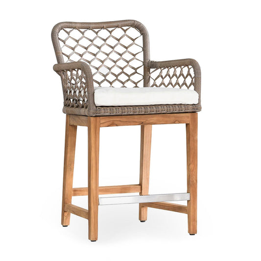 Gray Synthetic Rattan Outdoor Bar & Counter Stool Paulo Outdoor Counter Stool Collection