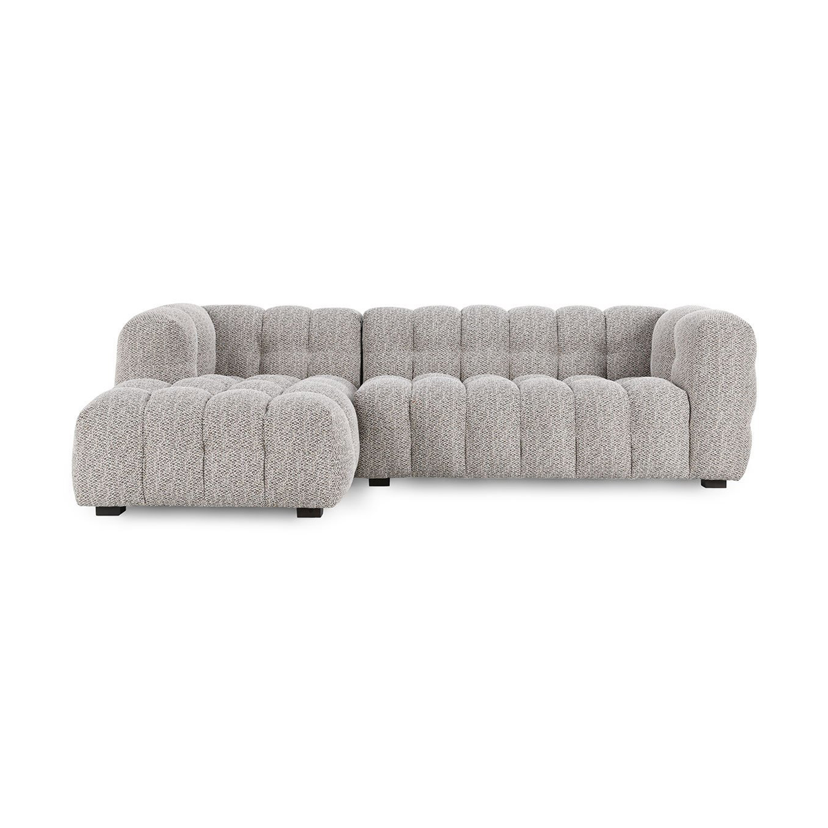 Heathered Gray 100% Polyester Sectional Walter 2 Piece Sectional Collection