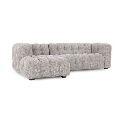 Heathered Gray 100% Polyester Sectional Walter 2 Piece Sectional Collection