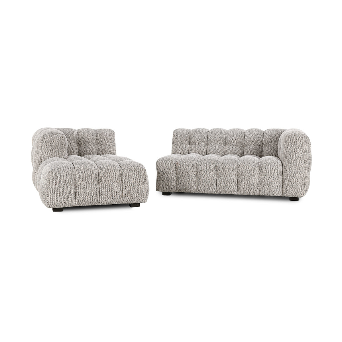 Heathered Gray 100% Polyester Sectional Walter 2 Piece Sectional Collection
