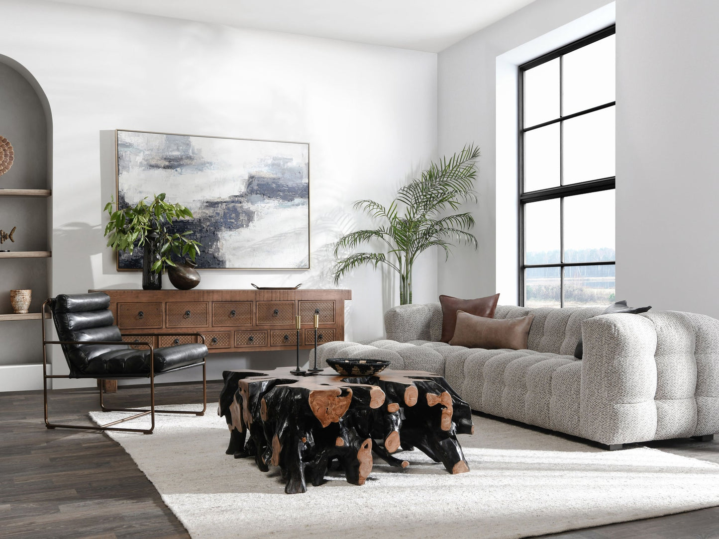Heathered Gray 100% Polyester Sectional Walter 2 Piece Sectional Collection