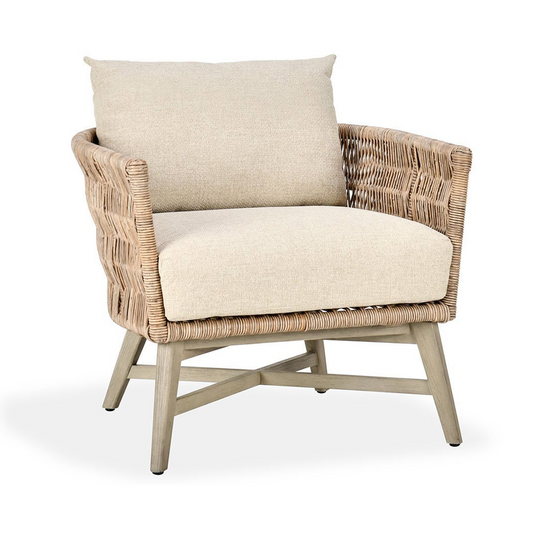 Natural/Sand Synthetic Rope Outdoor Accent Chair Collins Outdoor Accent Chair Collection