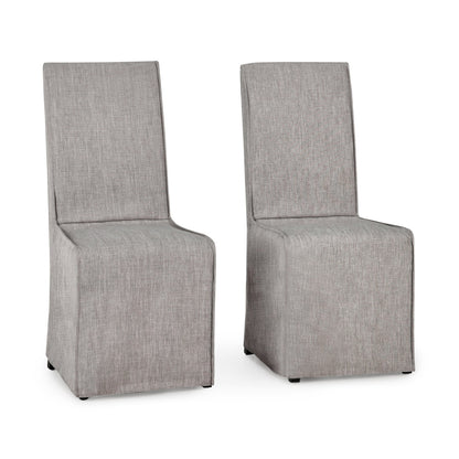 Cool Gray 100% Polyester Dining Chair Jordan Dining Chair Set of 2 Collection