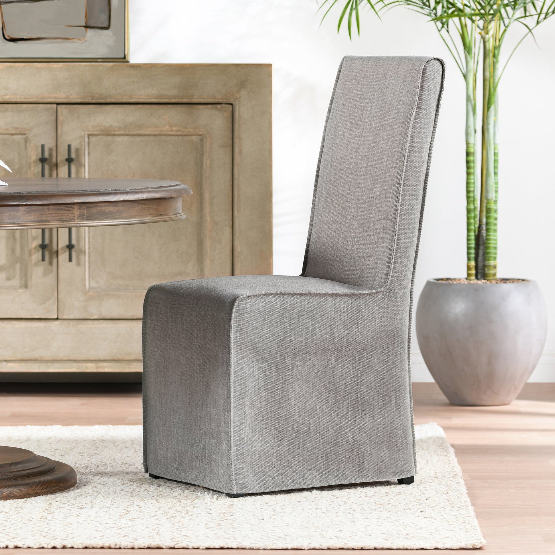 Cool Gray 100% Polyester Dining Chair Jordan Dining Chair Set of 2 Collection