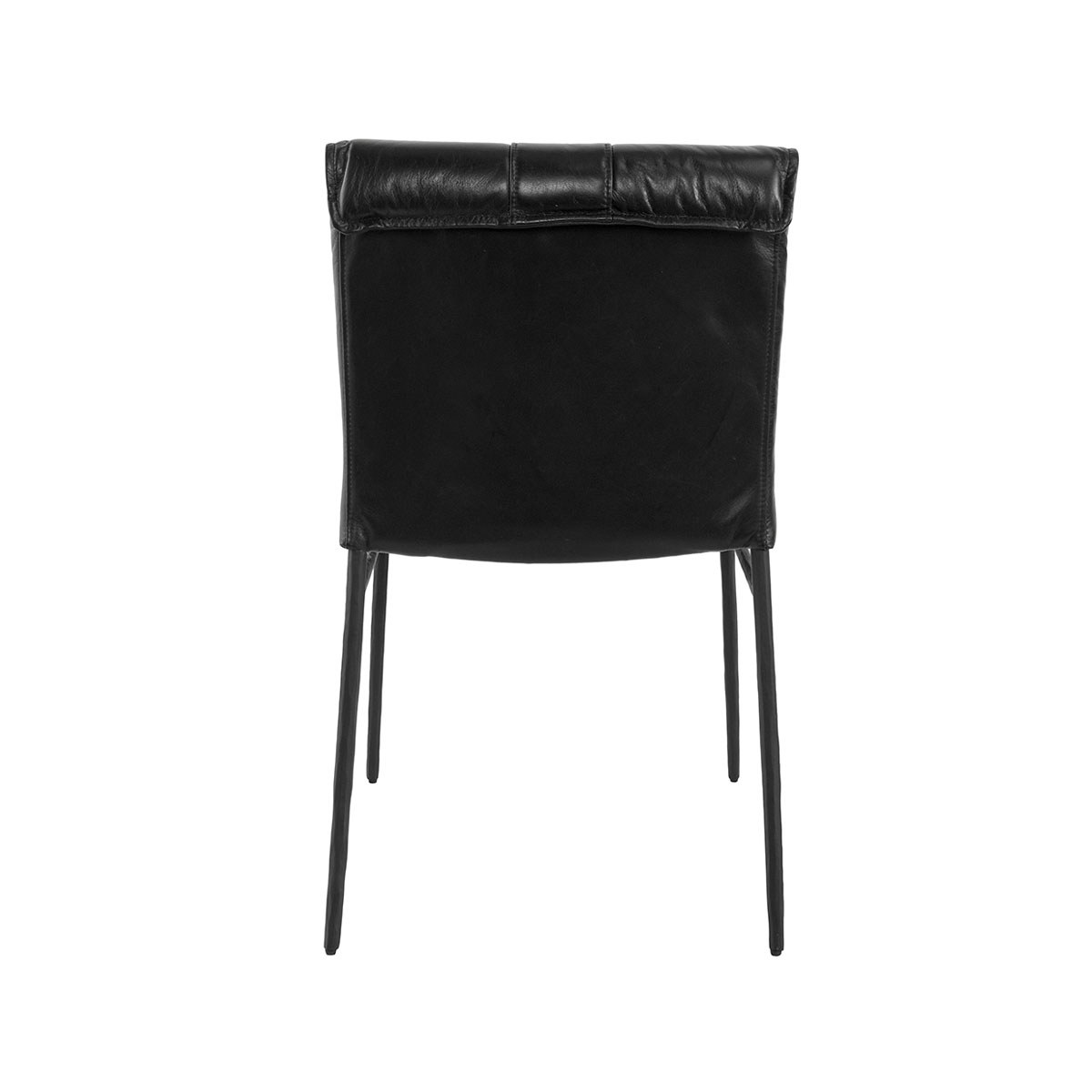 Jet Black Top Grain Leather Dining Chair Mayer Dining Chair Set of 2 Collection