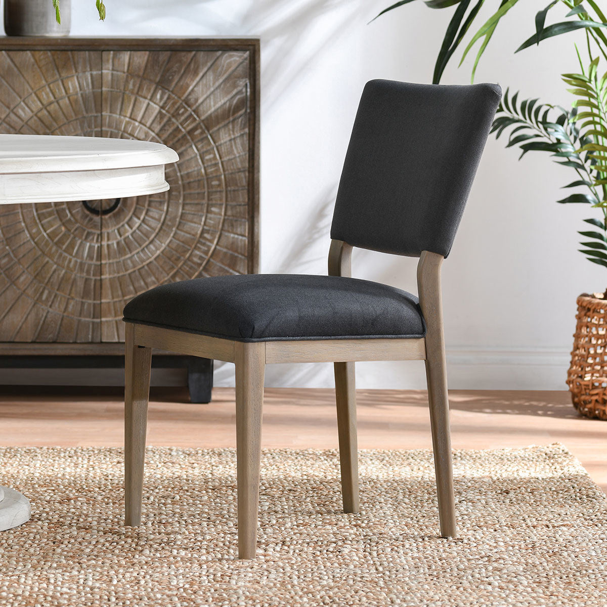 Gray 100% Polyester Dining Chair Phillip Dining Chair Set of 2 Collection