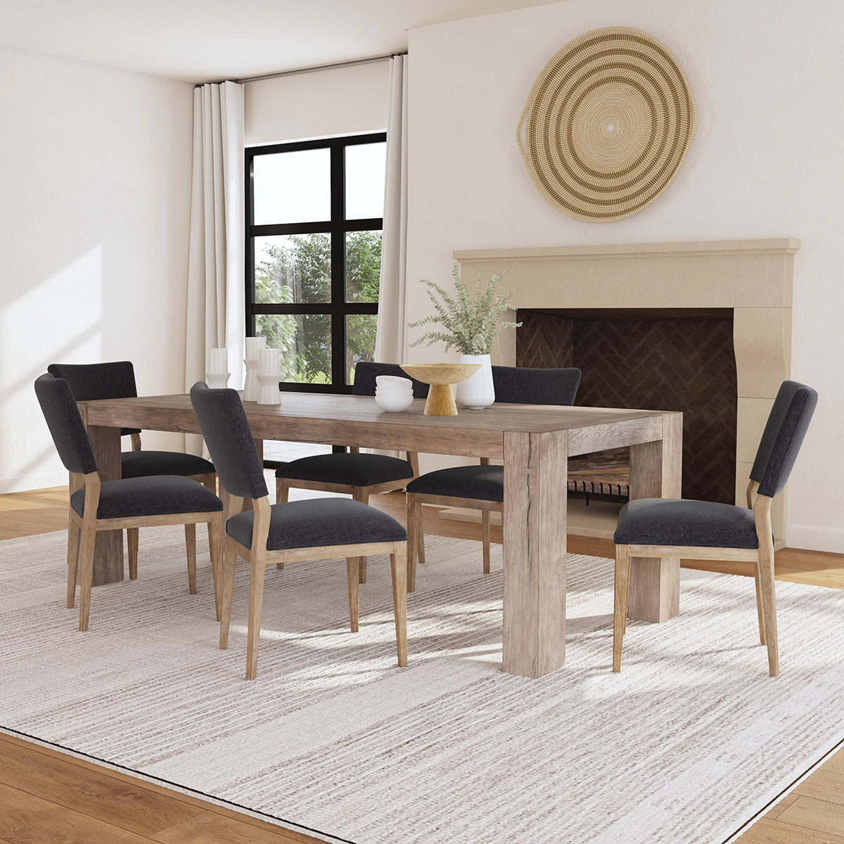 Gray 100% Polyester Dining Chair Phillip Dining Chair Set of 2 Collection