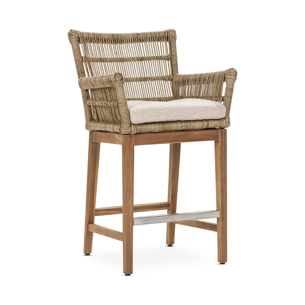 Natural Synthetic Weave Outdoor Bar & Counter Stool Valerie Outdoor Counter Stool Collection
