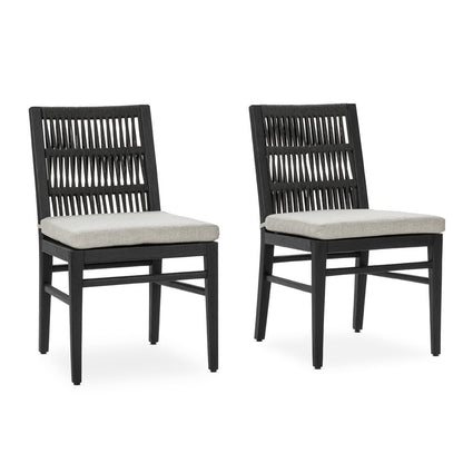 Black Synthetic Rope Outdoor Dining Chair Westville Outdoor Dining Chair Set of 2 Collection