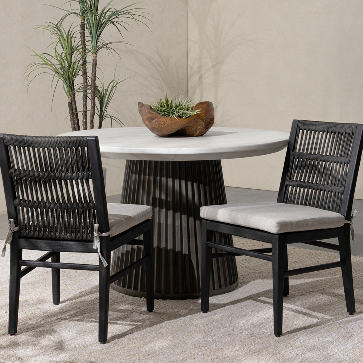 Black Synthetic Rope Outdoor Dining Chair Westville Outdoor Dining Chair Set of 2 Collection