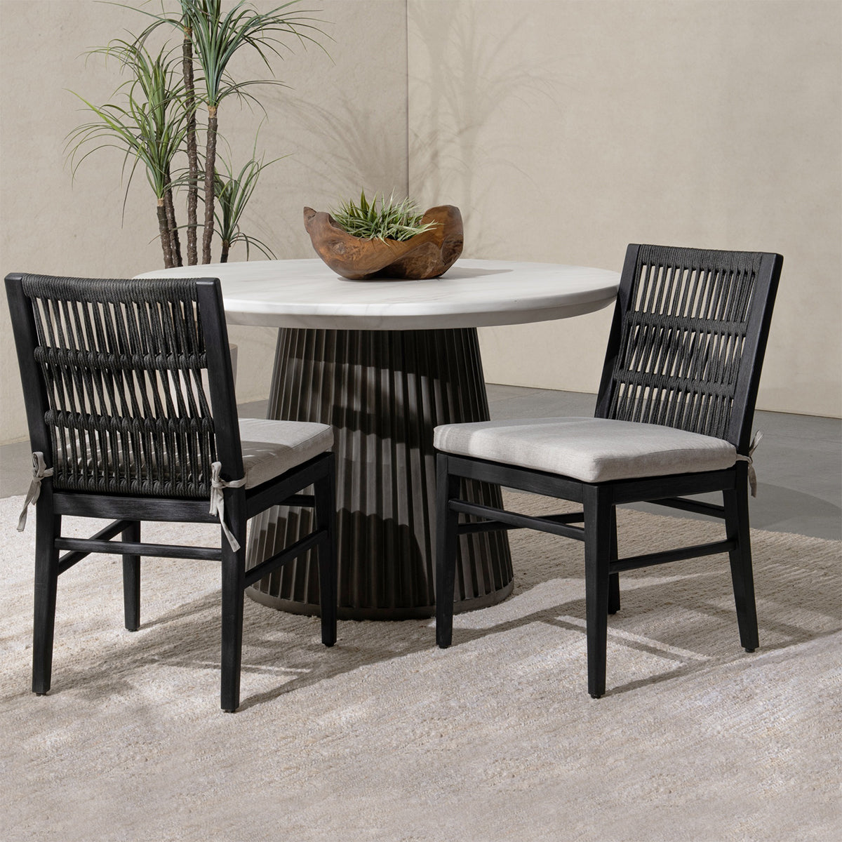Black Synthetic Rope Outdoor Dining Chair Westville Outdoor Dining Chair Set of 2 Collection