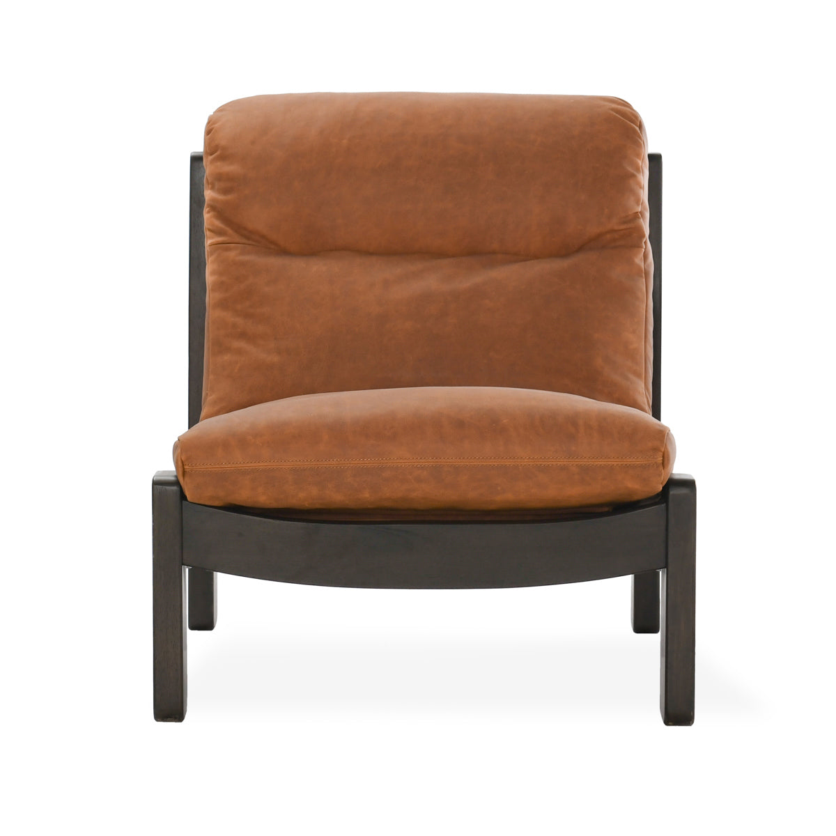 Maple Brown Top Grain Leather Accent Chair Owen Accent Chair Collection