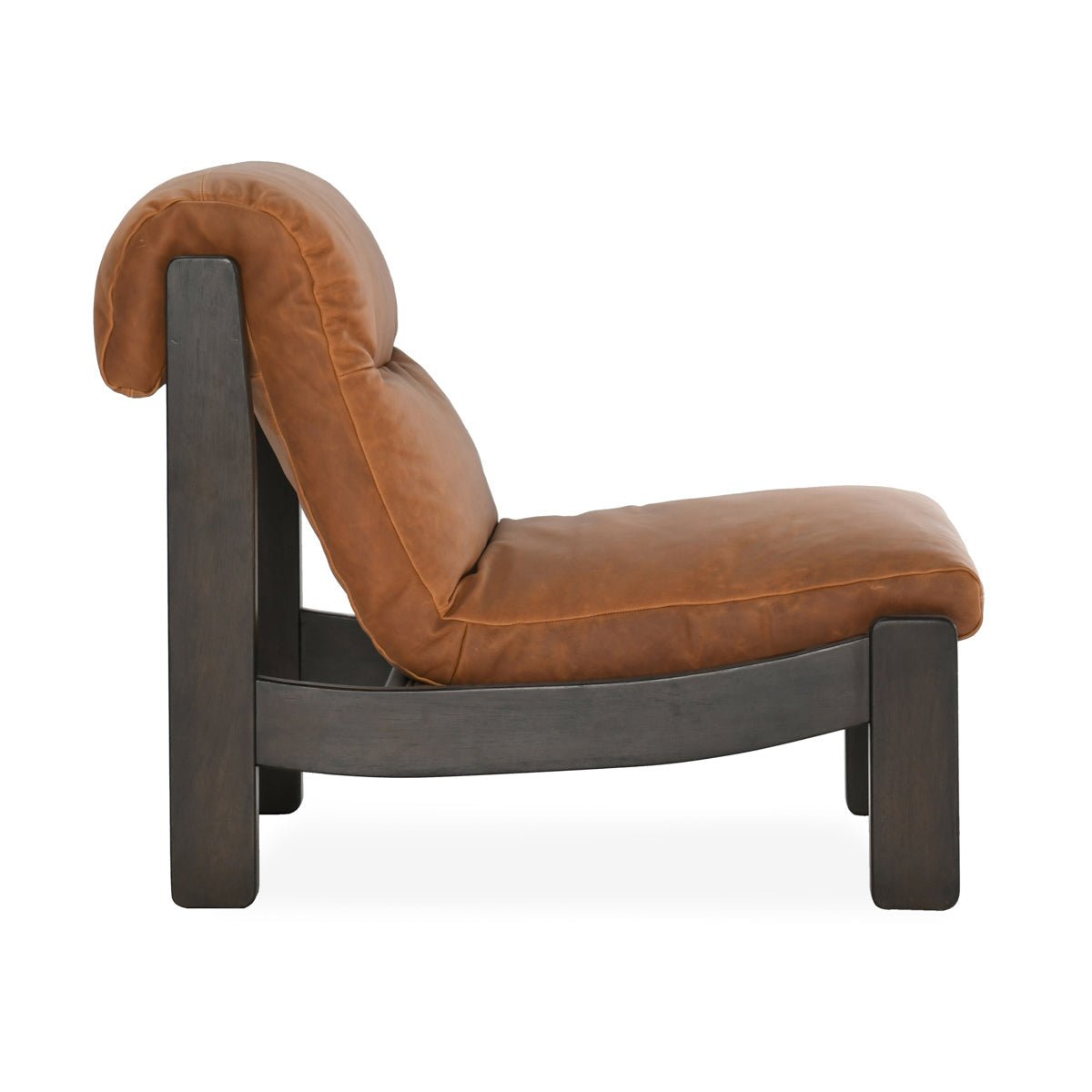 Maple Brown Top Grain Leather Accent Chair Owen Accent Chair Collection