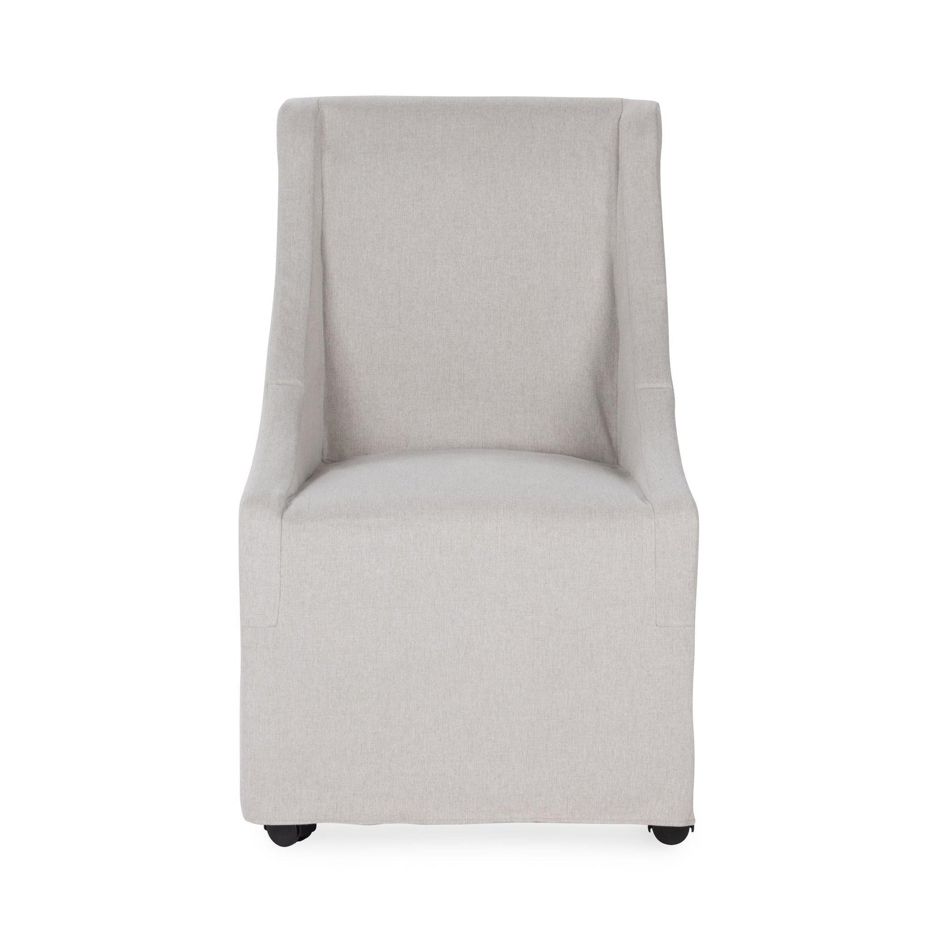 Sandy Tan 100% Polyester Dining Chair Warwick Dining Chair with Casters Collection