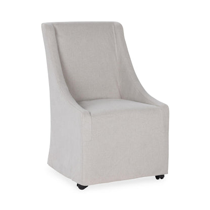 Sandy Tan 100% Polyester Dining Chair Warwick Dining Chair with Casters Collection