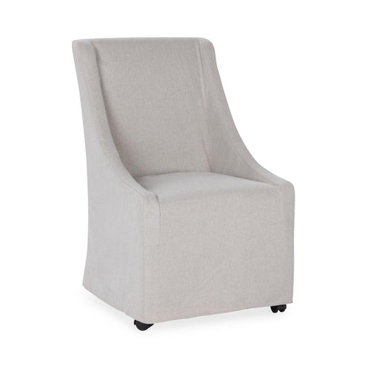 Sandy Tan 100% Polyester Dining Chair Warwick Dining Chair with Casters Collection